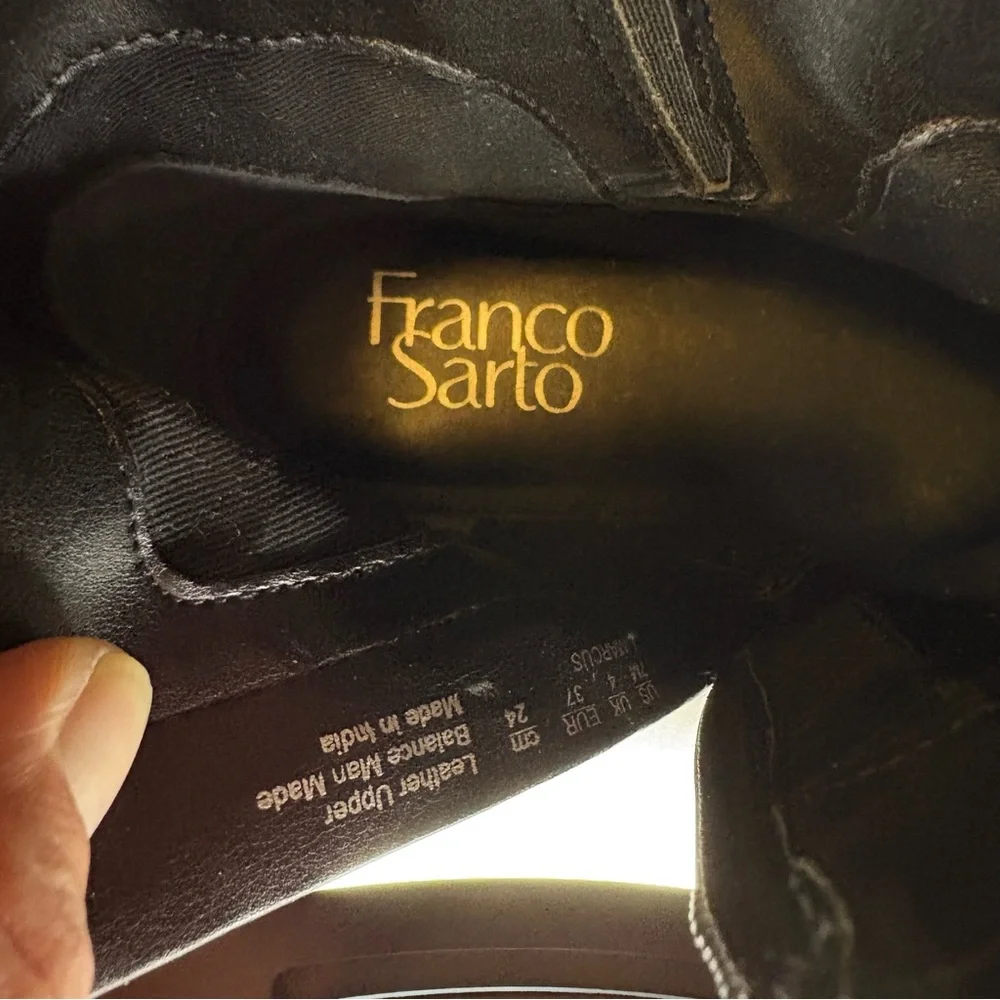 Franco Sarto Women’s Marcus Ankle Booties Black Suede Sz7 Classic Timeless Boots